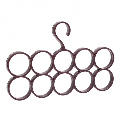 Picture of Brown - PP Simple Multifunctional 15 Circle Tie Scarf Hanger Storage 31x26.4cm, 1 Piece