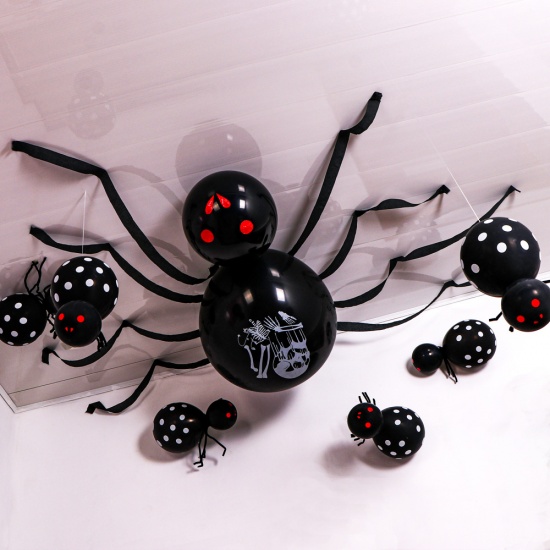 Immagine di Black - Latex Halloween Spider Party Decoration Set, 1 Set