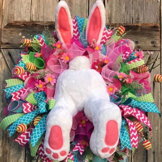 Picture of Multicolor - Polyester 1# Easter Bunny Faceless Doll Garland Home Decoration 35x35cm, 1 Piece