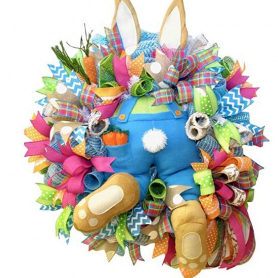 Picture of Multicolor - Polyester 3# Easter Bunny Faceless Doll Garland Home Decoration 35x35cm, 1 Piece