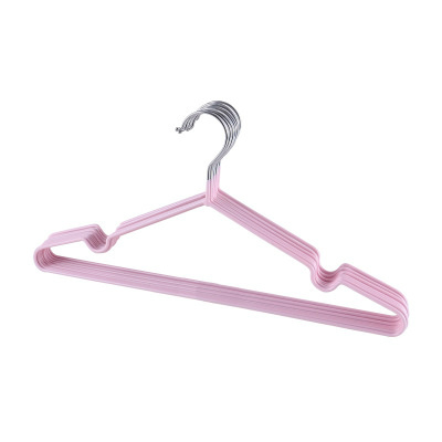 Pink - Stainless Steel Household Non-Slip Adult Hangers Clothes Drying Racks 40x18.5cm, 5 PCs