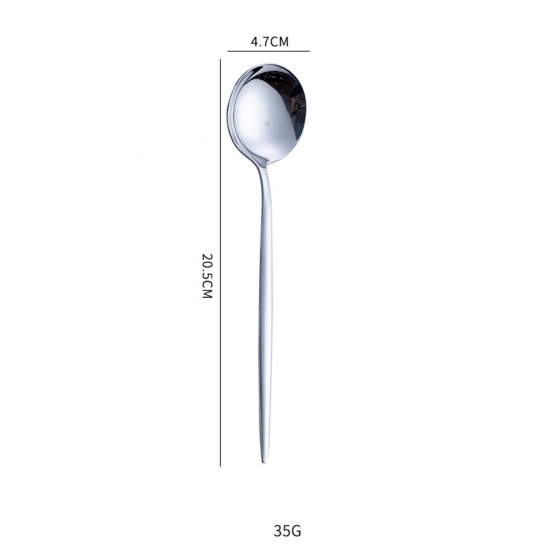 Picture of Silver - 410 Stainless Steel Spoon Tableware Gift 20.5x4.7cm, 1 Piece