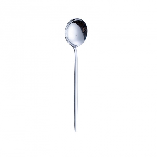Picture of Silver - 410 Stainless Steel Tea Spoon Tableware Gift 13x2.9cm, 1 Piece