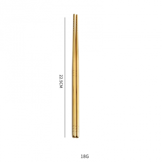 Picture of Golden - 410 Stainless Steel Chopsticks Tableware Gift 22.5cm long, 1 Piece