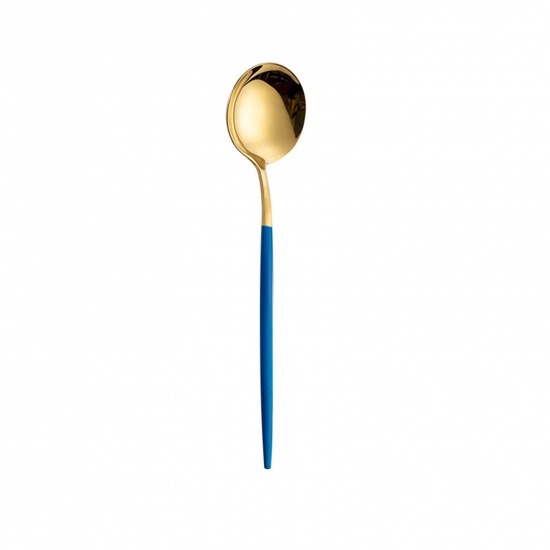 Picture of Blue - 410 Stainless Steel Tea Spoon Tableware Gift 13x2.9cm, 1 Piece