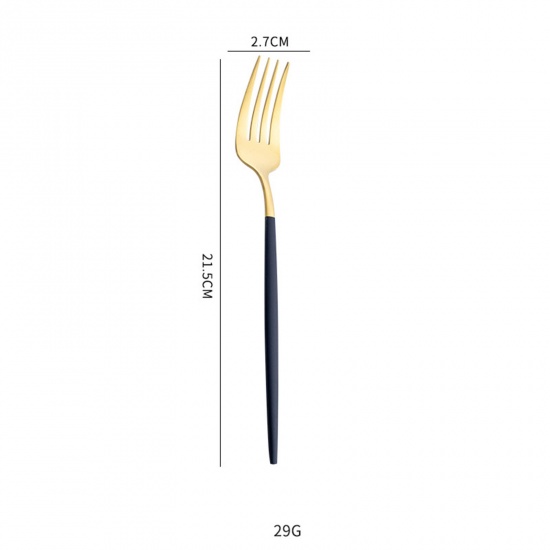 Picture of Black - 410 Stainless Steel Fork Tableware Gift 21.5x2.7cm, 1 Piece
