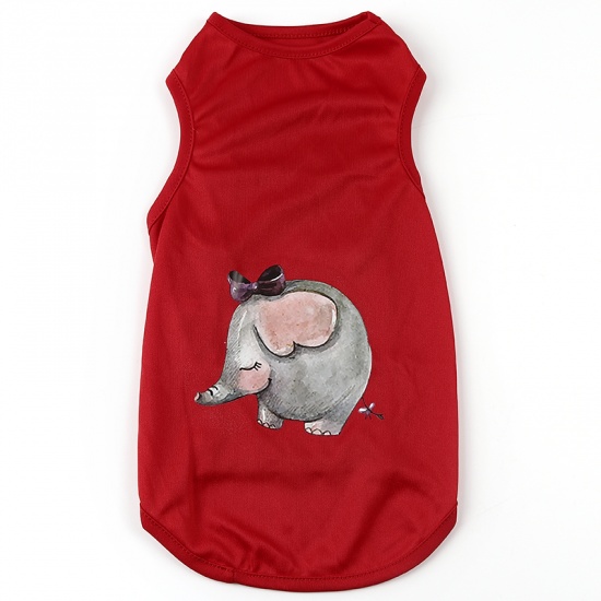 Bild von Rot - Elefant Sommer Weste Hund Katze Kleidung Haustierbedarf L, 1 Stück