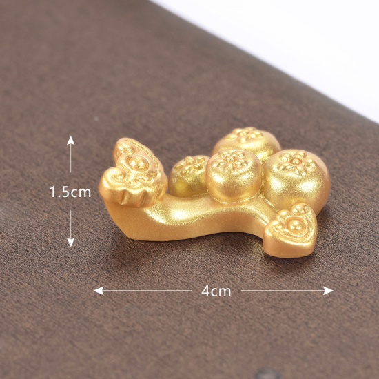 Picture of Golden - 8# Fortune Bull Series Resin Micro Landscape Miniature Decoration 1.5x4cm, 1 Piece