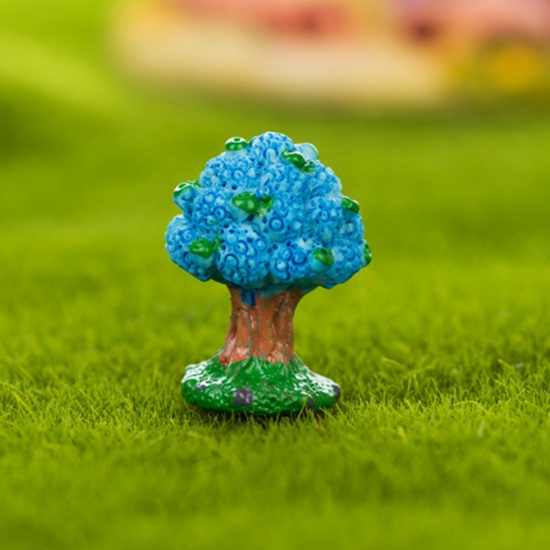 Imagen de Blue - Moss Simulation Plant Resin Micro Landscape Miniature Decoration 3cm, 5 PCs