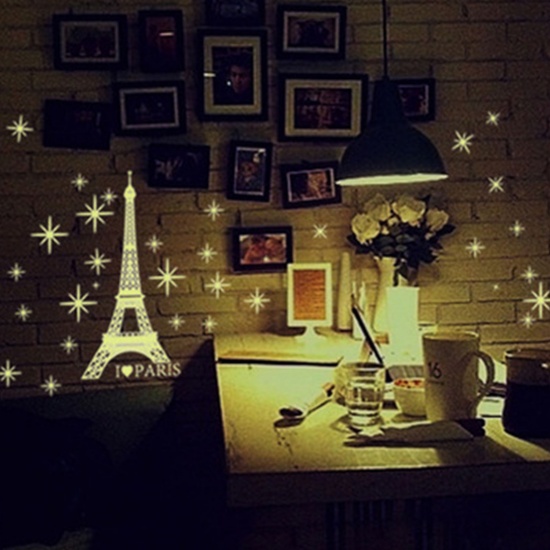 Picture of Green - Tower PVC Glow In The Dark Luminous Wall Sticker Home Decoration 21x24.5cm, 1 Piece