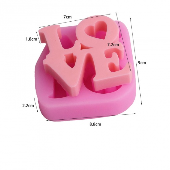 Bild von Rosa - Love Baking Cake Pudding Schokoladensilikonform Lebensmittelqualität 9x8,8x2,2 cm, 1 Stück
