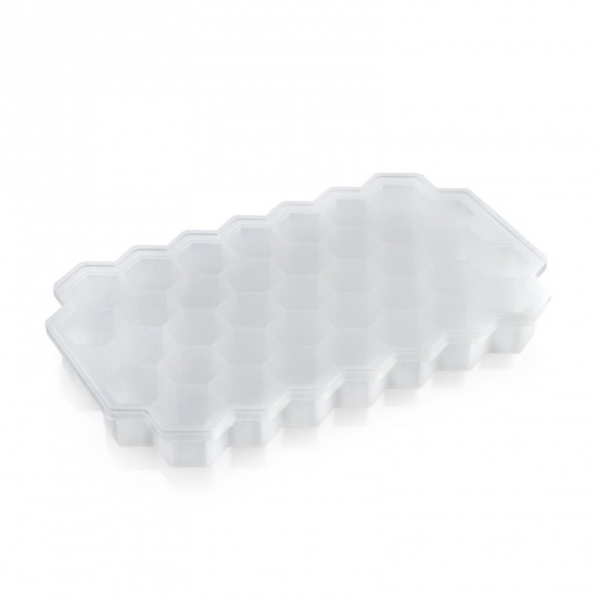 Picture of Transparent - Silicone Ice Tray Mold With Lid 20.5x12.5x2.5cm, 1 Piece