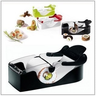 Immagine di Black - PP DIY Sushi Machine Mold Kitchen Tool 18.5x7.8x6.2cm, 1 Piece