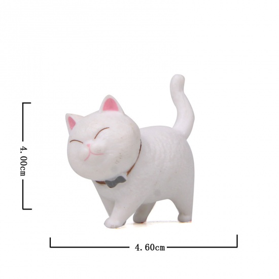 Immagine di White - PVC Cute Cat Ornaments Home Landscape Miniature Decoration 4x4.6cm, 1 Piece