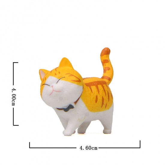 Immagine di Yellow - PVC Cute Cat Ornaments Home Landscape Miniature Decoration 4x4.6cm, 1 Piece