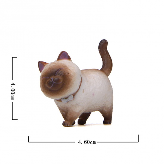 Immagine di Brown - PVC Cute Cat Ornaments Home Landscape Miniature Decoration 4x4.6cm, 1 Piece