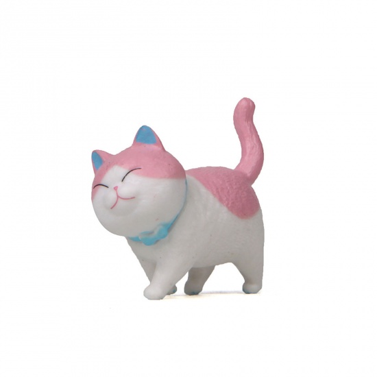 Immagine di Pink - Second Generation PVC Cute Cat Ornaments Home Landscape Miniature Decoration 4.1x4.6cm, 1 Piece