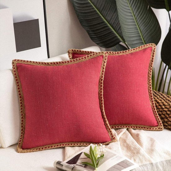 Immagine di Rose Red - Flax Embroider Pillowcase Home Textile 30x50cm, 1 Piece