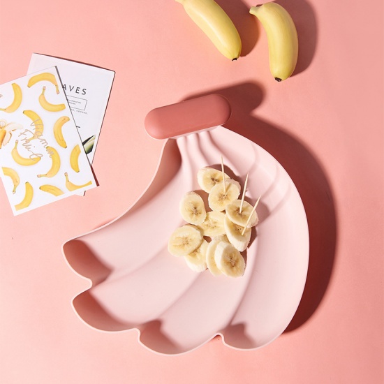 Immagine di Pink - Banana PP Creative Cute Fruit Snack Plate Dish 27x25.3x3cm, 1 Piece