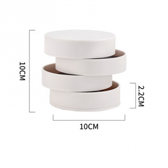 Picture of ABS Jewelry Displays Cylinder White Rotatable 10cm x 10cm , 1 Piece