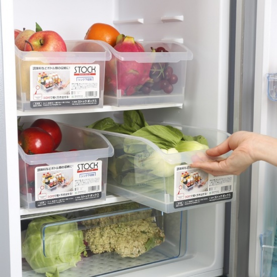 Immagine di Transparent - PP Drawer Type Food Fruit Refrigerator Storage Box Kitchen Supplies 18x32x12cm, 1 Piece