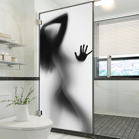 Picture of Black - PVC Removable Creative Landscape High-Definition Printing Door Stickers Self-Adhesive Refurbishment Home Decoration 77x200cm, 1 Set