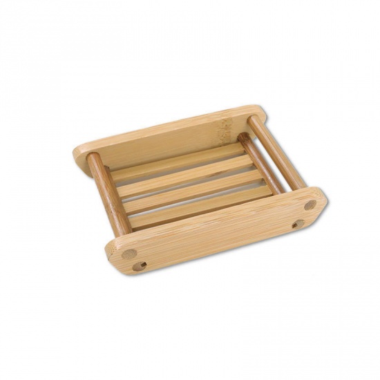Immagine di Natural - Moldproof Draining Bamboo Soap Holder 8.1x11.3x2.2cm, 1 Piece