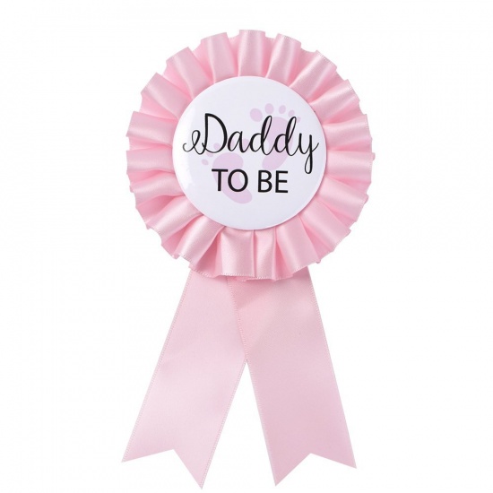 Immagine di Pink - Daddy To Be Brooch Badge Baby Shower Party Supplies 8x15cm, 1 Piece