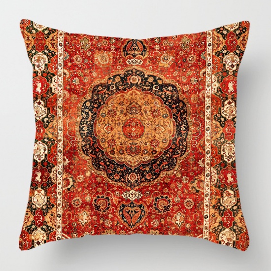 Immagine di Multicolor - 8# Flax Persian Turkish Style Printed Pillowcase Home Textile 45x45cm, 1 Piece