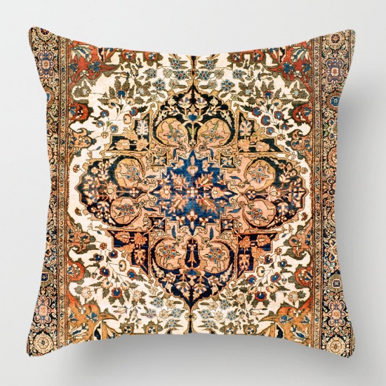 Picture of Multicolor - 18# Flax Persian Turkish Style Printed Pillowcase Home Textile 45x45cm, 1 Piece