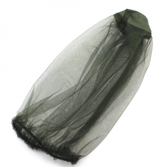 Picture of Green - Mosquito Net Mesh Head Neck Cover For Outdoor Activities Face Neck Protecting 74cm long, 1 Piece