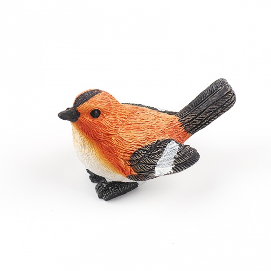 Picture of Orange - Resin Simulation Bird Micro Landscape Miniature Decoration 3.4x2.2x2.3cm, 1 Piece
