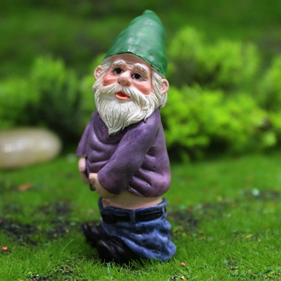 Изображение Purple - 1# Dwarf Elf Garden Series Resin Micro Landscape Miniature Decoration 2.8x3x6.6cm, 1 Piece