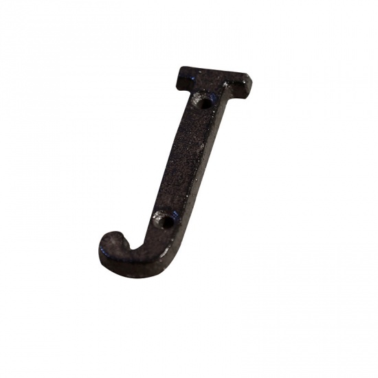 Picture of Black - Letter J Wrought Iron Creative DIY Doorplate House Accessories 2x7.5cm, 1 Piece