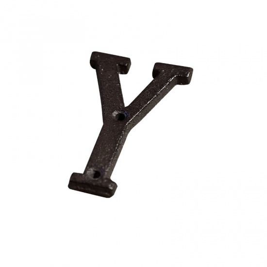 Picture of Black - Letter Y Wrought Iron Creative DIY Doorplate House Accessories 4.8x7.5cm, 1 Piece