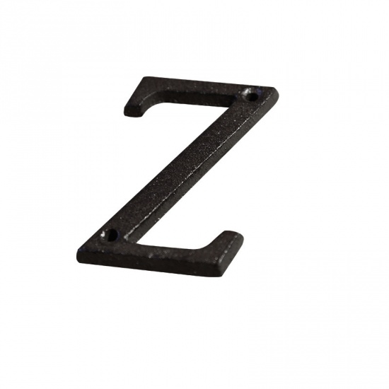 Picture of Black - Letter Z Wrought Iron Creative DIY Doorplate House Accessories 4.5x7.5cm, 1 Piece