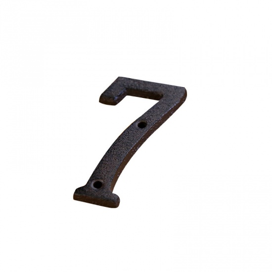 Picture of Black - Number 7 Wrought Iron Creative DIY Doorplate House Accessories 4x7.5cm, 1 Piece