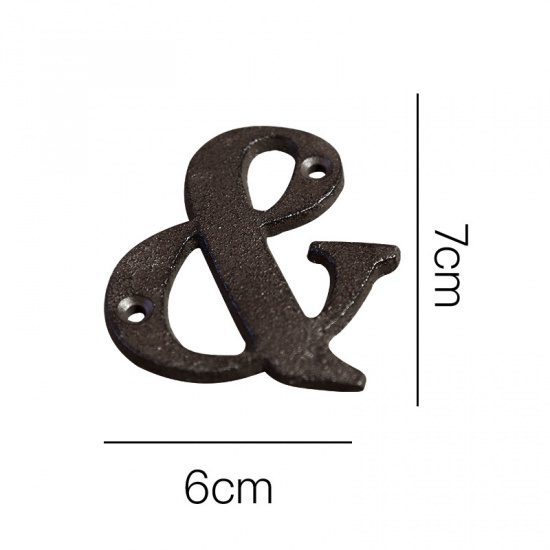 Picture of Black - Symbol " & " Wrought Iron Creative DIY Doorplate House Accessories 6x7cm, 1 Piece