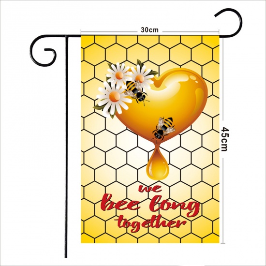 Immagine di Yellow - Bee Spring Banner Flag Garden Decoration Accessories 30x45cm, 1 Piece