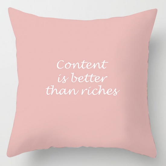 Picture of Pink - 3# Peach Skin Fabric Square Pillowcase Home Textile 45x45cm, 1 Piece
