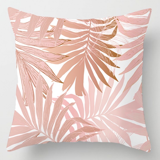 Picture of Pink - 12# Peach Skin Fabric Square Pillowcase Home Textile 45x45cm, 1 Piece