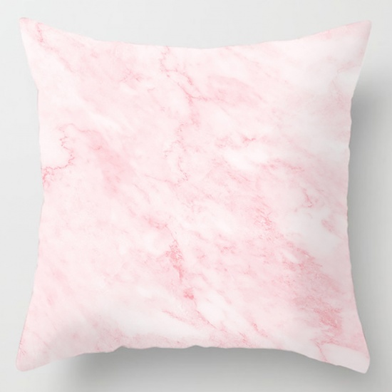 Picture of Pink - 13# Peach Skin Fabric Square Pillowcase Home Textile 45x45cm, 1 Piece