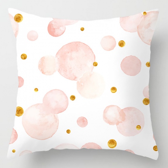 Picture of Pink - 14# Peach Skin Fabric Square Pillowcase Home Textile 45x45cm, 1 Piece