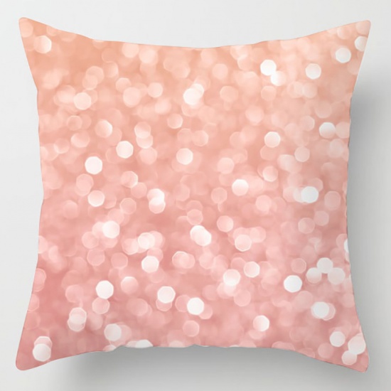 Picture of Pink - 17# Peach Skin Fabric Square Pillowcase Home Textile 45x45cm, 1 Piece