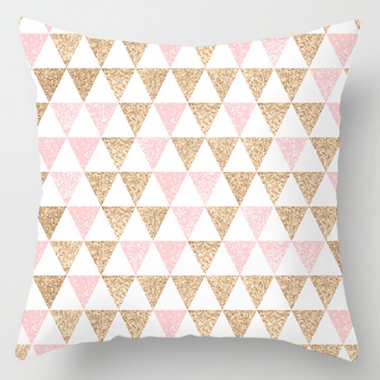 Picture of Pink - 20# Peach Skin Fabric Square Pillowcase Home Textile 45x45cm, 1 Piece