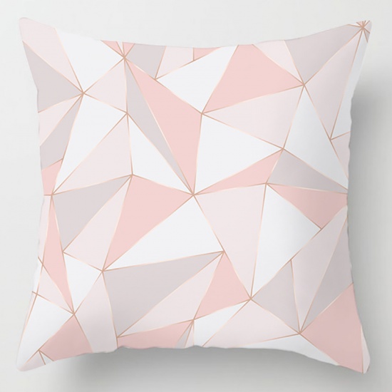 Picture of Pink - 24# Peach Skin Fabric Square Pillowcase Home Textile 45x45cm, 1 Piece