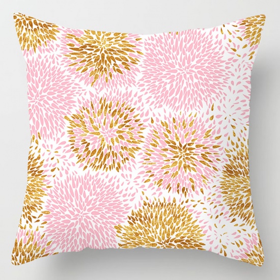 Picture of Pink - 26# Peach Skin Fabric Square Pillowcase Home Textile 45x45cm, 1 Piece