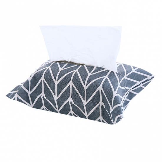 Immagine di Gray - Branch Japanese Style Cloth Art Cotton And Linen Tissue Box Bag 25x18cm, 1 Piece