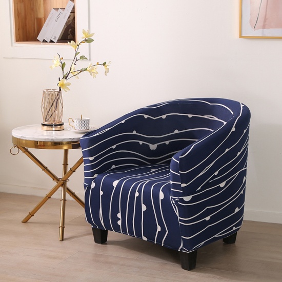 Immagine di Dark Blue - Printed Elastic Single Sofa Cover Home Textile, 1 PCs