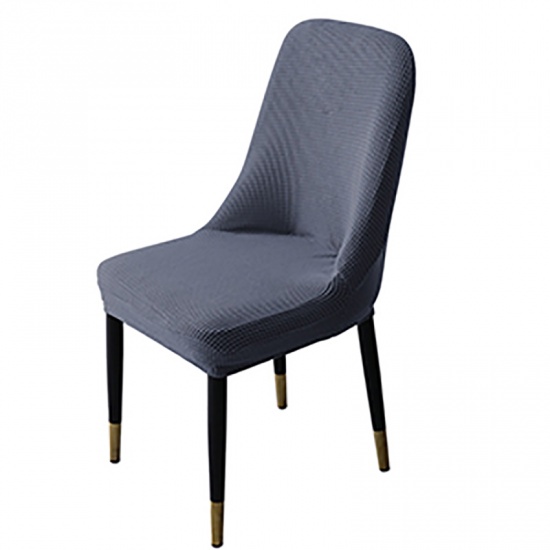 Bild von Dunkelgrau-einfarbiger elastischer Stuhlbezug Heimtextil, 1 Stück
